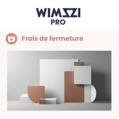 Visuel frais de fermeture boutique sur Wimzzi Pro gestion compte vendeur marketplace artisanale belge / Sluitingskosten winkel visual Wimzzi Pro beheer verkopersaccount Belgische marketplace / Shop closure fee visual Wimzzi Pro seller account management Belgian artisan marketplace