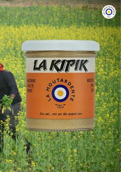 Moutarde forte La Kipik par La Moutardente Liège, moutarde artisanale bio relevée élaborée à partir de graines cultivées en Wallonie, condiment belge de caractère / Sterke mosterd La Kipik van La Moutardente Luik, pittige biologische artisan mosterd met mosterdzaad uit Wallonië / La Kipik strong mustard by La Moutardente Liège, spicy Belgian artisan mustard crafted with locally grown mustard seeds