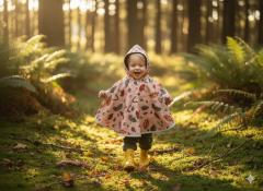 Photo de l'article 9 /18 mois - Cape de pluie forêt : balade en automne.
