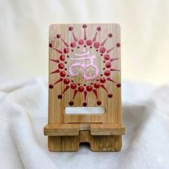 Picture of the product Bamboo phone stand - Mandala & Dot Art -Root Chakra