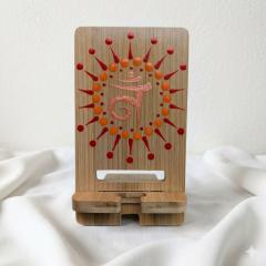 Picture of the product Bamboo phone stand - Mandala & Dot Art - Sacral Chakra