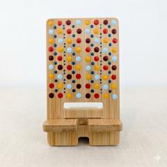 Picture of the product Bamboo phone stand - Mandala & Dot Art - Dotty Whispers