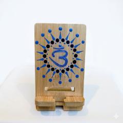 Picture of the product Bamboo phone stand - Mandala & Dot Art - Third Eye Chakra