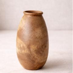 Picture of the product Chestnut-Turned Wooden Vase with Glass Insert