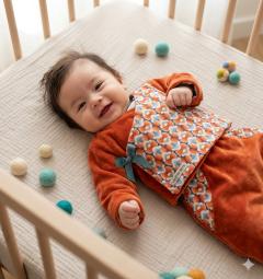 Ensemble bébé 3 mois orange look bohème chic porté nouveau-né tenue confortable et tendance cadeau naissance original fait main style bobo chic bébé fille garçon / Baby outfit 3 months orange boho chic style worn newborn trendy comfortable set unique baby gift handmade / Baby 3 months outfit orange boho chic set worn newborn stylish comfortable baby clothes unique gift idea