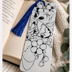 Photo de l'article Marque-page Stitch en relief noir et blanc