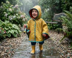 Photo de l'article 9/18 mois - Cape de pluie Scooter : polaire fine & touche glam