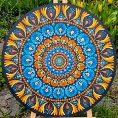 Photo de l'article RÉSONANCE SOLAIRE - Tableau mandala & dot art - 40 cm de pure vibration.