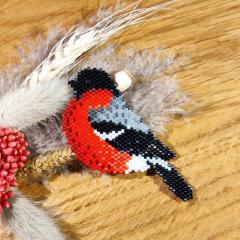 Photo de l'article Bouvreuil - Pin’s en perles Miyuki