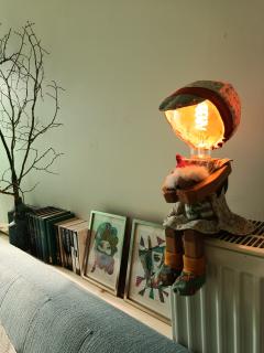 Picture of the product HLUZ lamp “Sophie gets dressed” – handmade wooden lamp with seasonal outfits, full of childhood charm