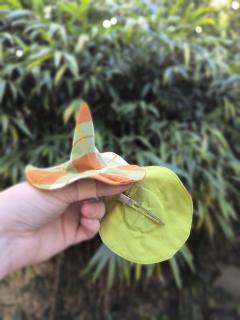 Photo de l'article 4. Vert à carreaux orange - Pince à Cheveux