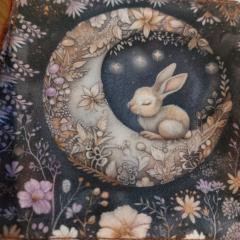 Lingettes lavables Au Clair de Lune sur Wimzzi, coton démaquillant réutilisable au design féerique, accessoire écologique pour réduire les déchets dans la salle de bain, cadeau utile et durable / Wasbare doekjes Au Clair de Lune op Wimzzi, herbruikbare make-up pads met sprookjesachtige print, ecologisch accessoire om badkamerafval te verminderen, nuttig duurzaam cadeau / Au Clair de Lune washable wipes on Wimzzi, reusable makeup remover pads with magical design, eco-friendly accessory to reduce bathroom waste, useful and sustainable gift