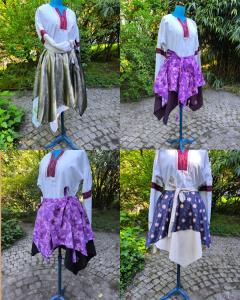 Jupes asymétriques modulables style witchy, bohème et fantasy, mode alternative originale pour festival, cosplay, univers féerique et looks créatifs / Asymmetrische verstelbare rokken in witchy, boho en fantasy stijl, alternatieve mode voor festivals, cosplay en sprookjesachtige looks / Asymmetrical adjustable witchy, boho and fantasy skirts, alternative fashion for festivals, cosplay, fairy-inspired and creative outfits