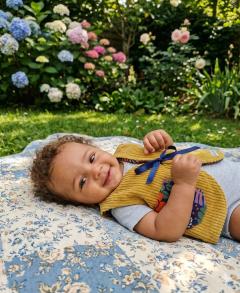 Photo de l'article 6 mois - Gilet de berger velours ocre