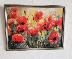 Foto van het artikel Coquelicots au vent "effet impressionnistes" 30x40cm
