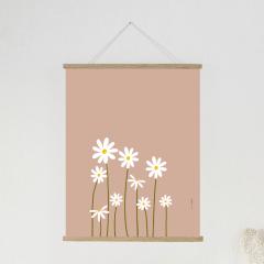 Picture of the product DAISY POSTER A floral touch all year round - Poster + FSC-certified EU oak poster hanger