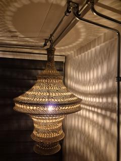 Foto van het artikel Marokkaanse Boho Hanglamp ,Lampe Tissage Marocain Boho , Moroccan Crochet Pendant Lamp