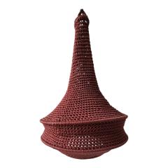 Foto van het artikel Marokkaanse Boho Hanglamp ,Lampe Tissage Marocain Boho ,	Moroccan Crochet Pendant Lamp