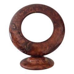 Foto van het artikel Ambachtelijke Marokkaanse Thuya Houten Ronde Spiegelset met Stand – Miroir à Coiffer en Bois Aromatique – Unique Boho Home Decor & Luxe Cadeau voor Haar