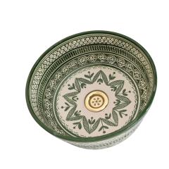 Photo de l'article Keramische wastafel,Ceramic vessel sink,Lavabo en céramique 30 cm (12") Groen zonder messing.