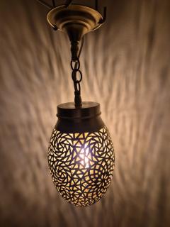 Photo de l'article Lotus Leaf Design – Handgemaakte Marokkaanse messing hanglamp – Suspension en laiton vintage – Unique Boho Home Decor