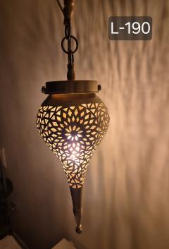 Photo de l'article Lotus Leaf Design – Handgemaakte Marokkaanse messing hanglamp – Suspension en laiton vintage – Unique Boho Home Decor