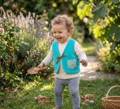 Picture of the product 12 month - Turquoise corduroy shepherd vest.