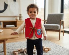 Photo de l'article 12 mois - Gilet de berger velours rouge.