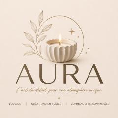 Logo Aura, bougies et créations en plâtre – Aura, Naaima Mari à Libercourt (France) / Logo Aura, kaarsen en gipscreaties – Aura, Naaima Mari in Libercourt (Frankrijk) / Aura logo, candles and plaster creations – Aura, Naaima Mari in Libercourt (France)