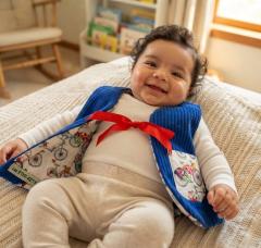 Photo de l'article 6/9 mois - Gilet de berger velours côtelé bleu cobalt