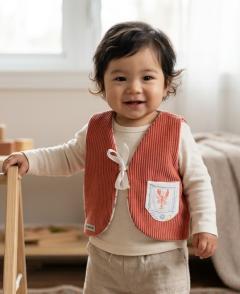 Picture of the product 9/18 month - Terracotta corduroy shepherd vest.