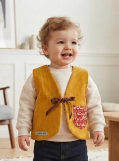 Photo de l'article 9/18 mois - Gilet de berger velours moutarde.