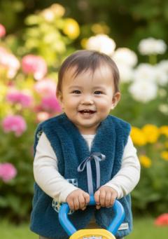 Foto van het artikel 9/18 maanden - Blauwe vart  baby herdersvest.