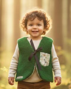 Foto van het artikel 18-24 maanden- Groene wol herdersvest.