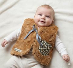 Photo de l'article 6/9 mois - Gilet de berger fourrure caramel.