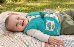 Photo de l'article 6/9 mois - Gilet de berger velours côtelé turquoise