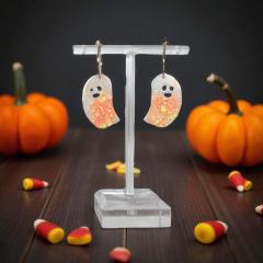 Photo de l'article Boucles d’oreille fantôme bicolore orange