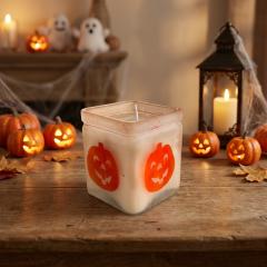 Picture of the product Bougie Halloween motifs citrouilles Bio parfumé