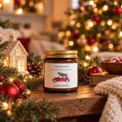 Picture of the product Candy Cane Candle – 150g sweet & fruity scented wax for cozy moments