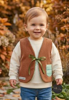 Photo de l'article 18-24 mois. Gilet de berger velours caramel.