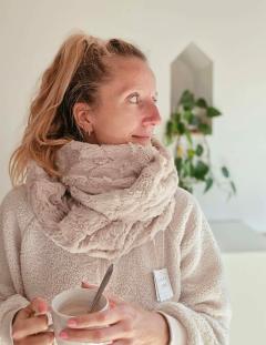 Photo de l'article Col double-tour dame Fourrure Beige Taupe