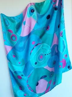 Photo de l'article Foulard carré peint sur soie