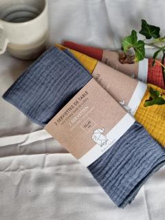 Picture of the product Set of 2 cotton gauze napkins – Cognac color – Warm elegance