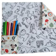 Photo de l'article Set de table à colorier lavable - modèle chiens
