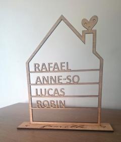Picture of the product Personalized Wooden Family House – Family Names