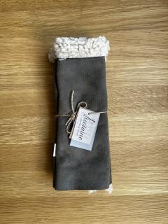 Picture of the product Terracotta suede teddy mittens