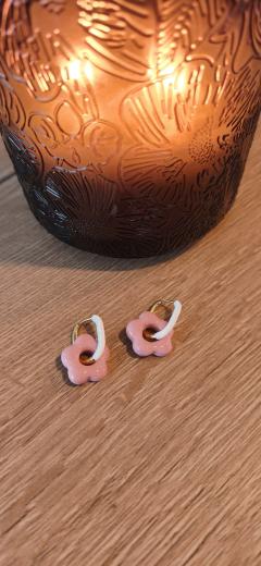 Photo de l'article Boucles d'oreilles fleurs roses