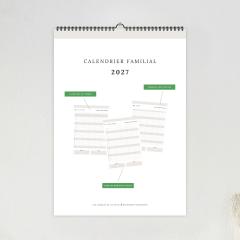 Calendrier familial 2027 mural à colonnes pour organiser toute la famille, papeterie belge – Les agendas de Juliette / Familiekalender 2027 wandkalender met kolommen voor het hele gezin, Belgisch papierwaren – Les agendas de Juliette / 2027 family wall calendar with columns to organise the whole household, Belgian stationery – Les agendas de Juliette