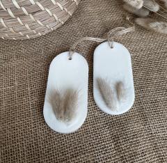 Suspensions artisanales senteurs douces, duo cachemire et soie / Handgemaakte geurtabletten met zijde en kasjmiergeur, duo / Handmade scented wax duo, soft cashmere and silk aroma