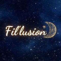 Logo Fil’usion marque artisanale belge univers féerique décoration fait main création locale made in Belgium soutenir artisan indépendant / Fil’usion Belgisch handgemaakt decoratie merk sprookjesachtig ontwerp / Fil’usion Belgian handmade fairy decor brand local artisan